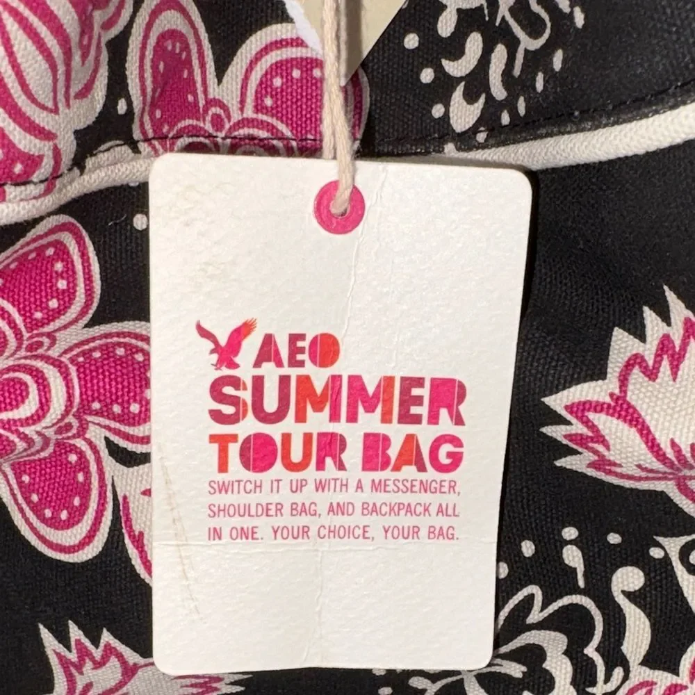 American Eagle Backpack Floral Drawstring Pouch Tote Bag NWT Bag #2